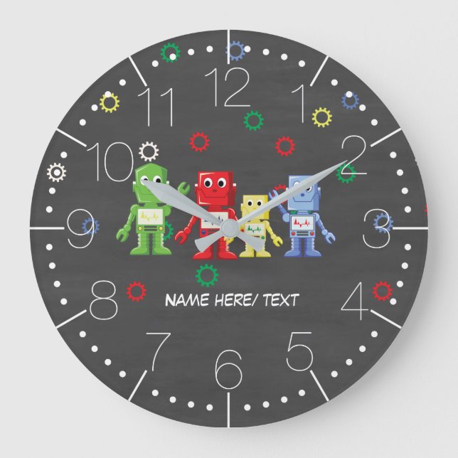 Grande Horloge Ronde Colorful robots (Recto)
