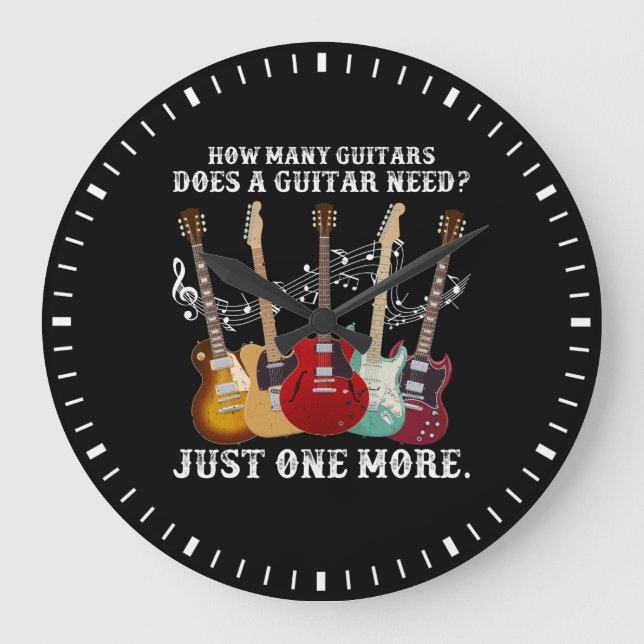 Grande Horloge Ronde Combien De Guitares Cadeaux Pour Guitare Player (Recto)