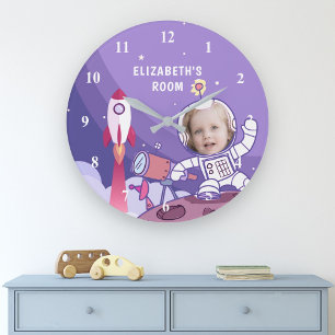 Grande Horloge Ronde Combinaison spatiale d'astronaute personnalisée po