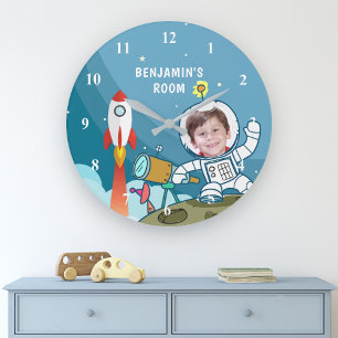 Grande Horloge Ronde Combinaison spatiale d'astronaute personnalisée po