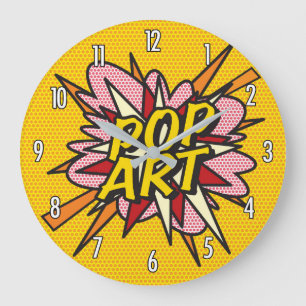 Grande Horloge Ronde Comic Book Pop Art