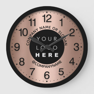 Grande Horloge Ronde Company Logo Abstract Rose Gold Name Slogan