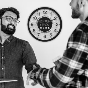 Grande Horloge Ronde Company Logo Gray Silver Name Slogan  