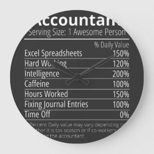 Grande Horloge Ronde Comptable Nutrition Fact, Nutrition Fact