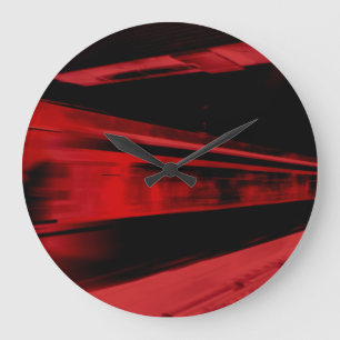 Grande Horloge Ronde Concept de mouvement moderne et cool en rouge et n
