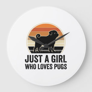 Grande Horloge Ronde Concepteur de chemise pour fille de chien vintage
