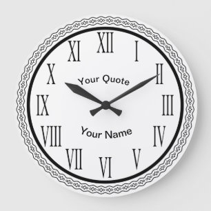 Grande Horloge Ronde Conception d'anneau ondulé avec des chiffres romai