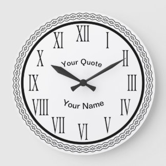 Grande Horloge Ronde Conception d'anneau ondulé avec des chiffres romai