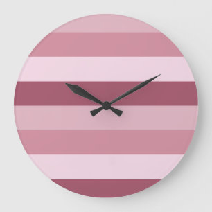 Grande Horloge Ronde Conception de bandes de tons de couleur rose 