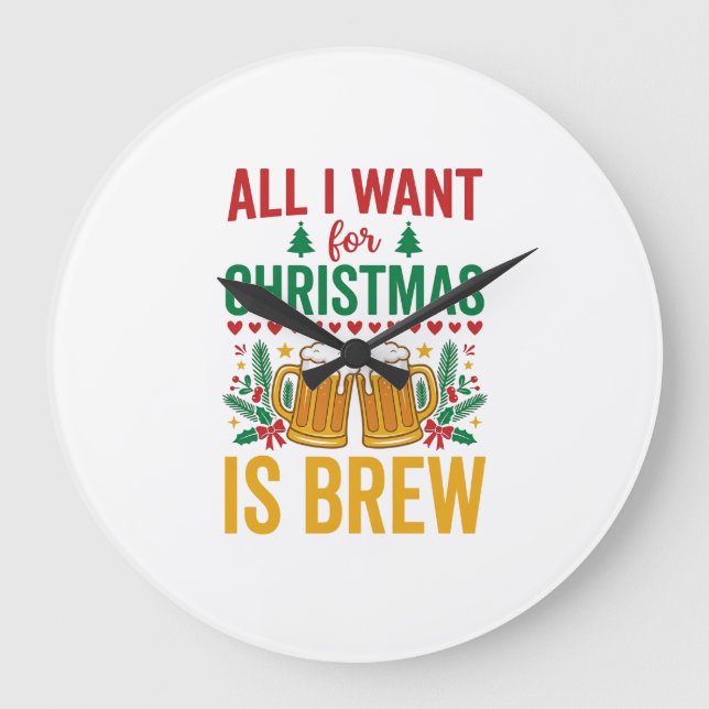 Grande Horloge Ronde Conception de boisson de vacances Christmas Brew (Recto)