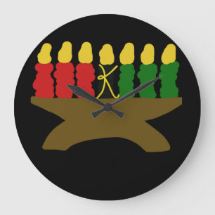 Grande Horloge Ronde Conception de bougie de Kwanzaa