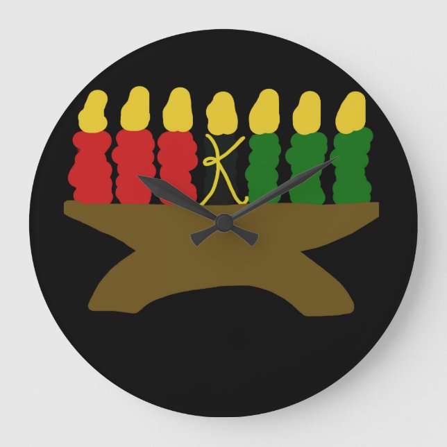 Grande Horloge Ronde Conception de bougie de Kwanzaa (Recto)