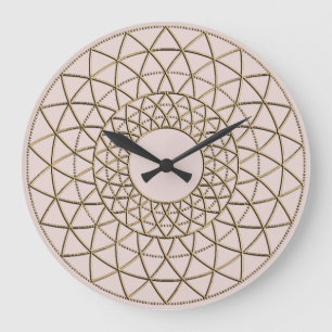 Grande Horloge Ronde Conception de cercle métallisé rose poussiéreux or