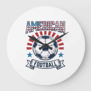 Grande Horloge Ronde Conception de chemise de ballon de football améric