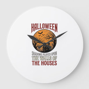 Grande Horloge Ronde Conception de chemise de lune de maison hantée Hal