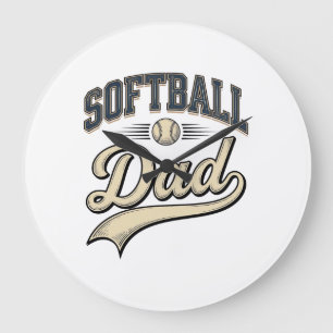 Grande Horloge Ronde Conception de chemise de papa de softball vintage