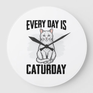 Grande Horloge Ronde Conception de chemise drôle pour amateur de chat d