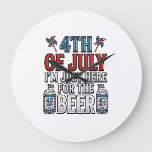 Grande Horloge Ronde Conception de chemise patriotique vintage de bière