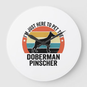 Grande Horloge Ronde Conception de chemise pour amateur de chien Doberm