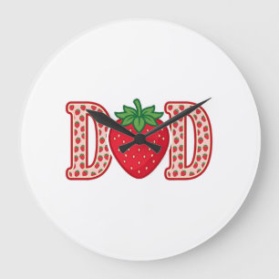 Grande Horloge Ronde Conception de chemise vectorielle lettrage fraise