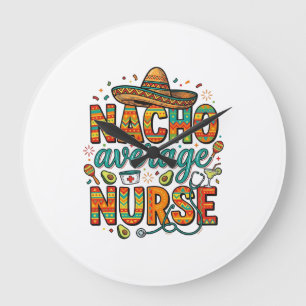 Grande Horloge Ronde Conception de chemise vectorielle Nacho Average Nu