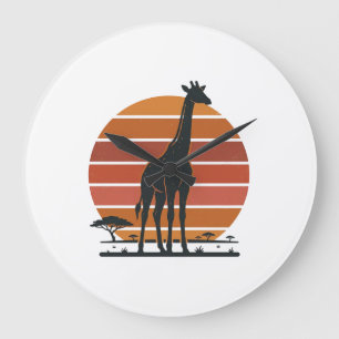 Grande Horloge Ronde Conception de chemise vectorielle Safari au couche