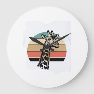 Grande Horloge Ronde Conception de chemise vectorielle Safari Coucher d