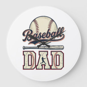 Grande Horloge Ronde Conception de chemise vectorielle Vintage Baseball