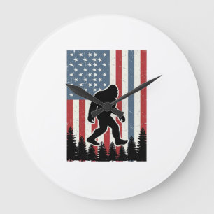 Grande Horloge Ronde Conception de chemise vectorielle vintage Bigfoot