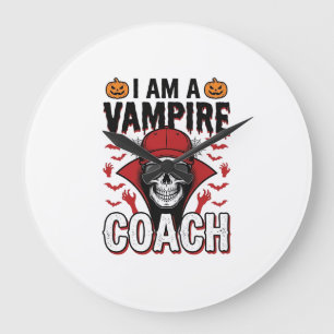 Grande Horloge Ronde Conception de chemise vintage crâne Halloween Coac
