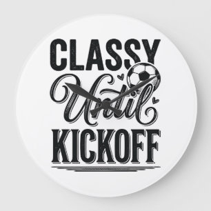 Grande Horloge Ronde Conception de chemise vintage de football Classy U