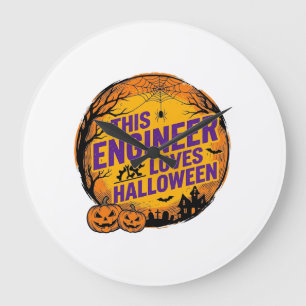 Grande Horloge Ronde Conception de citrouille vintage Halloween aime l'