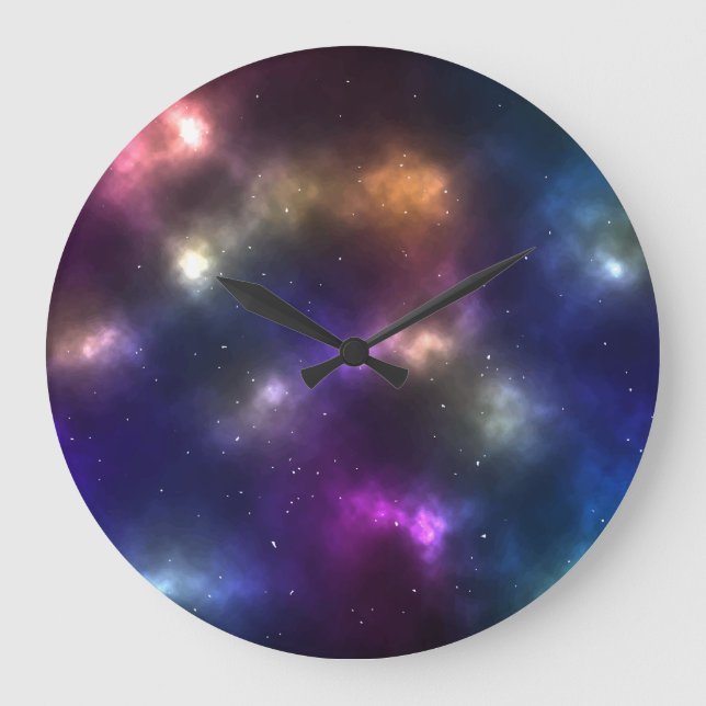 Grande Horloge Ronde Conception de constellations de l'espace cosmique  (Recto)