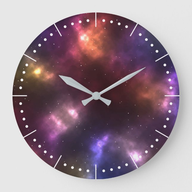 Grande Horloge Ronde Conception de constellations de l'espace cosmique  (Recto)