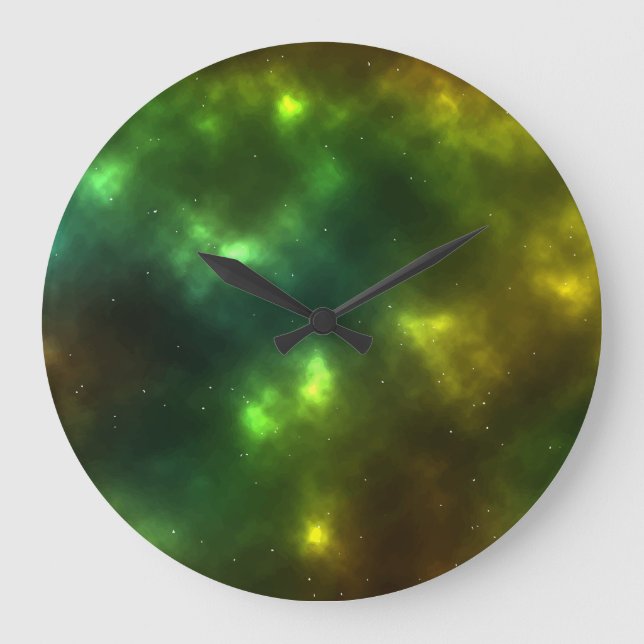 Grande Horloge Ronde Conception de constellations de l'espace cosmique  (Recto)