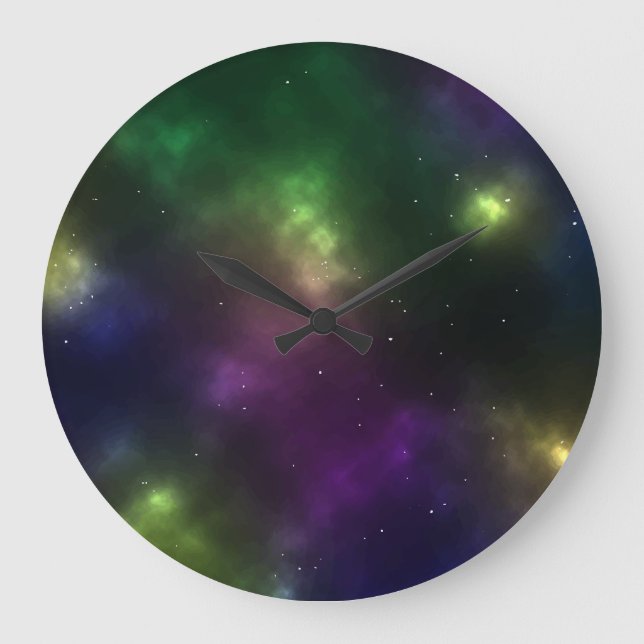 Grande Horloge Ronde Conception de constellations de l'espace cosmique  (Recto)