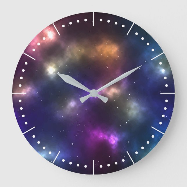 Grande Horloge Ronde Conception de constellations de l'espace cosmique  (Recto)