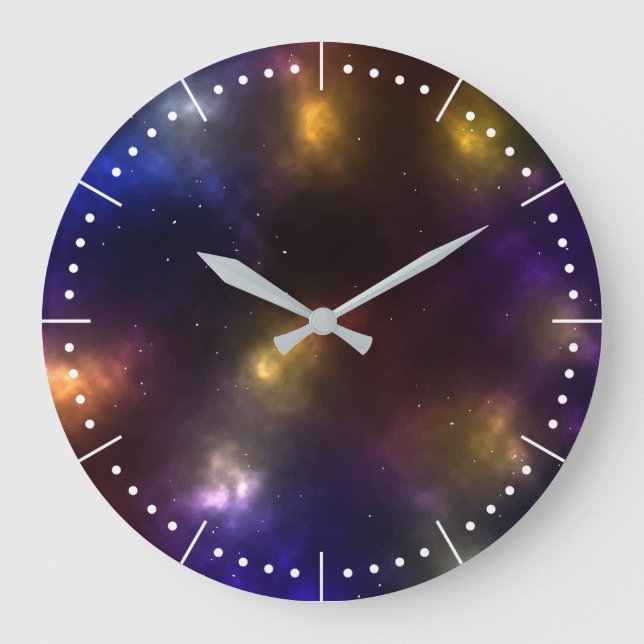 Grande Horloge Ronde Conception de constellations de l'espace cosmique  (Recto)