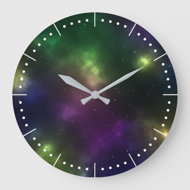 Grande Horloge Ronde Conception de constellations de l'espace cosmique  (Recto)