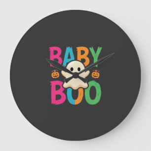 Grande Horloge Ronde Conception de fantôme Halloween Baby Boo_1