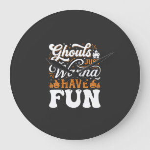 Grande Horloge Ronde Conception de fantômes d'Halloween qui veulent jus
