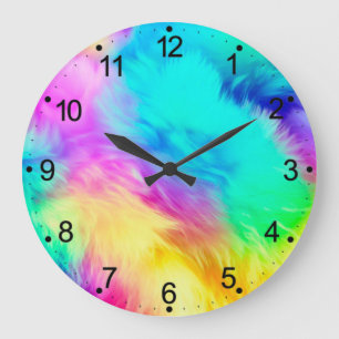Grande Horloge Ronde Conception de fond de texture de fourrure moelleus