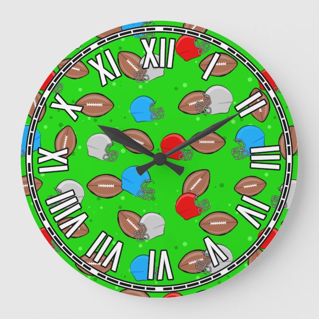 Grande Horloge Ronde Conception de football  (Recto)