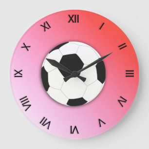 Grande Horloge Ronde Conception de football Sport Numéros Rond ou Carré
