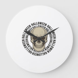 Grande Horloge Ronde Conception de gravure vintage de cercle de crâne d