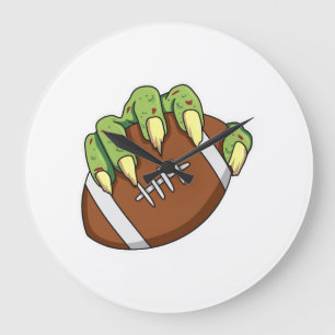 Grande Horloge Ronde Conception de Halloween de football pour un fan de