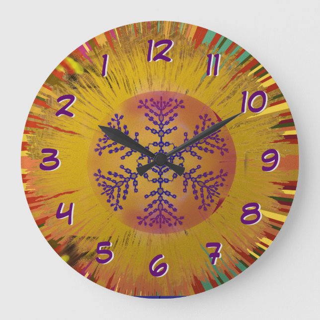 Grande Horloge Ronde Conception de l'ornement Retourner le temps en arr (Recto)