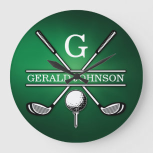 Grande Horloge Ronde Conception de monogramme de golf sur mesure
