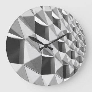 Grande Horloge Ronde Conception de motif diagonal abstrait
