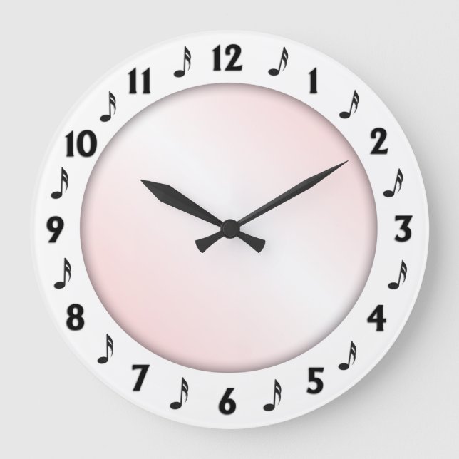 Grande Horloge Ronde Conception de musique tendance rose (Recto)